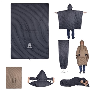 Outdoor Multipurpose Wearable Down Shawl Hooded Blanket